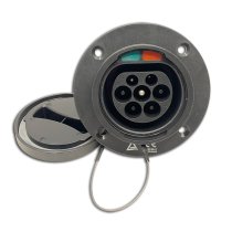 Mennekes European 32A Receptacle With Cover (Vehicle Side - Male Pins Side)